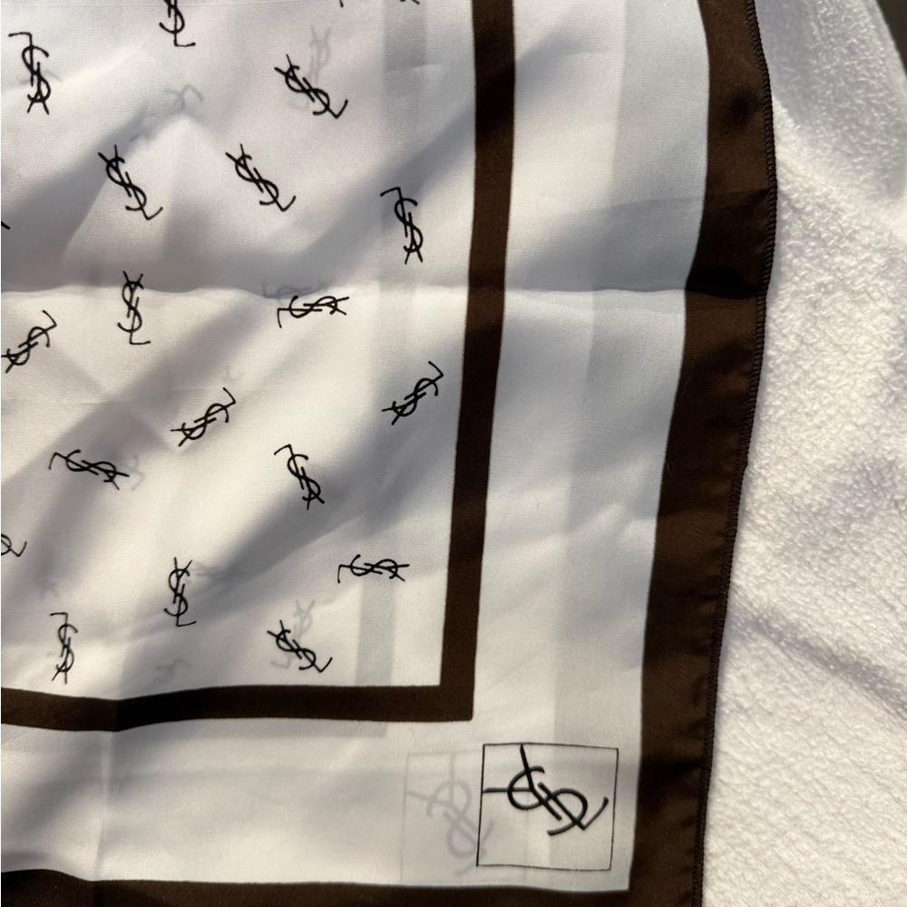 YSL Monogram Silk Scarf